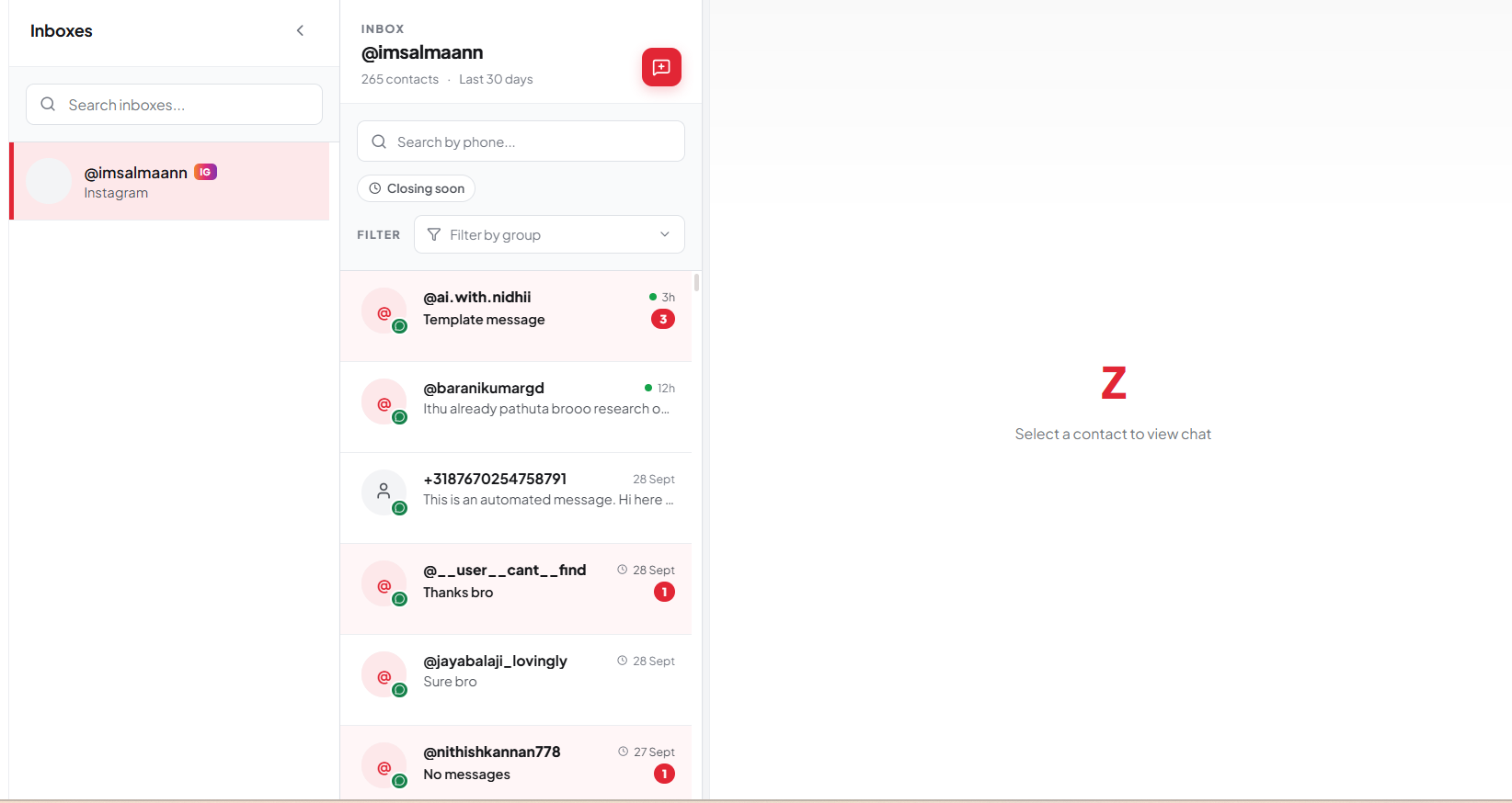 Figure 12. The Chats page